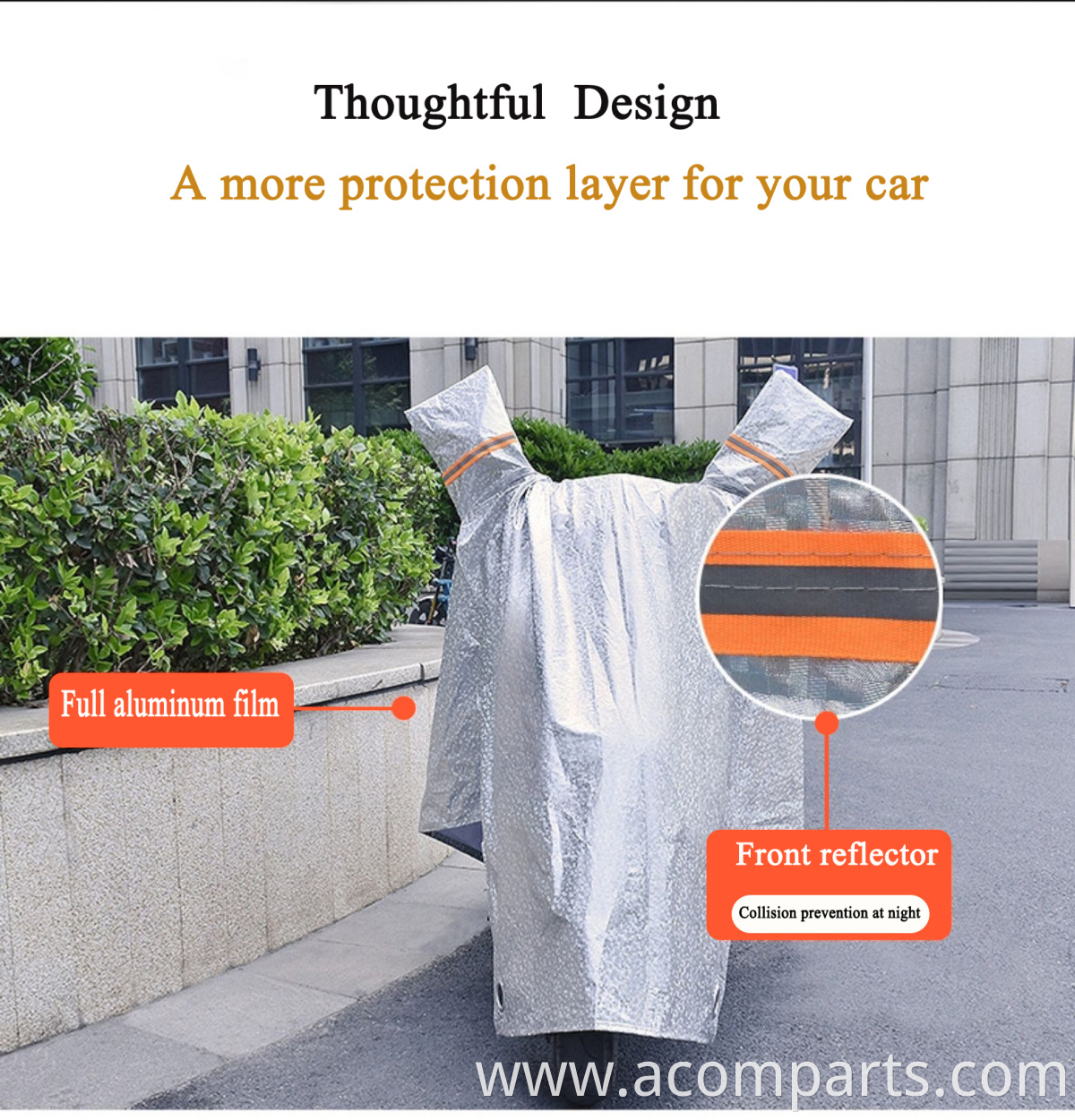 PEVA material durable outdoor all season waterproof sun uv protection motorcycle cover with inner lining